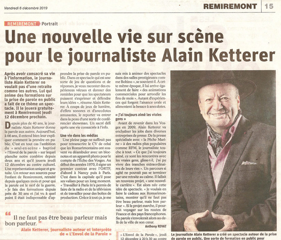 Alain Ketterer - article Vosges Matin